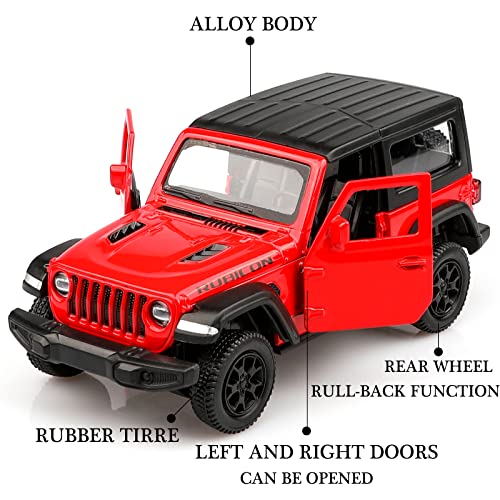 TOKAXI 1/36 Scale Diecast Wrangler Rubicon Pullback Vehicle Toy for Kids and Collectors
