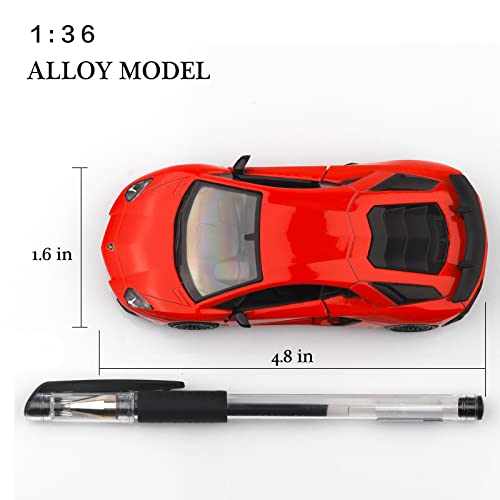 TOKAXI 1/36 Scale Lamborghini Aventador LP750-4 SV Diecast Car – Pull-Back Toy with Opening Doors