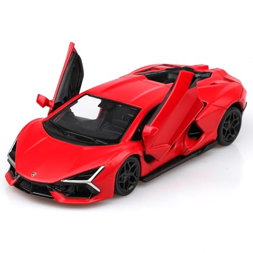 TOKAXI 1:36 Scale Lamborghini Revuelto Diecast Car - Pull Back Toy for Kids & Collectors, Red