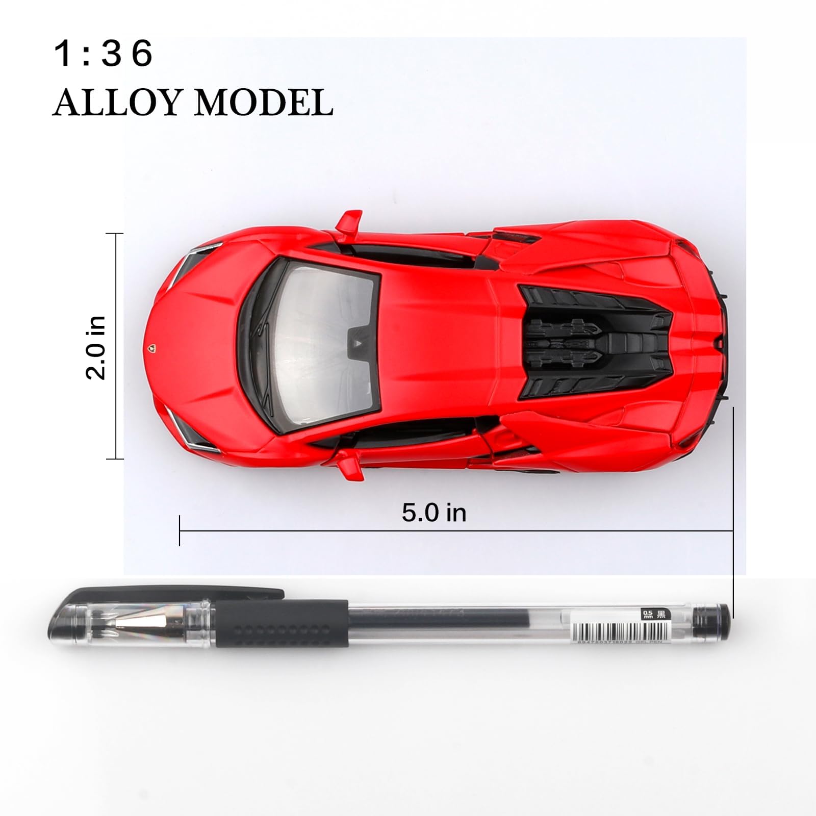 TOKAXI 1:36 Scale Lamborghini Revuelto Diecast Car - Pull Back Toy for Kids & Collectors, Red
