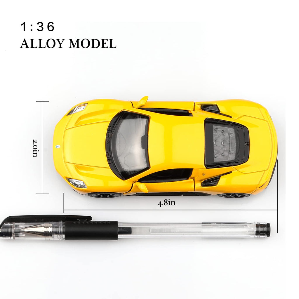 TOKAXI 1/36 Scale Maserati MC20 Diecast Model Car - Pull-Back Toy with Opening Doors