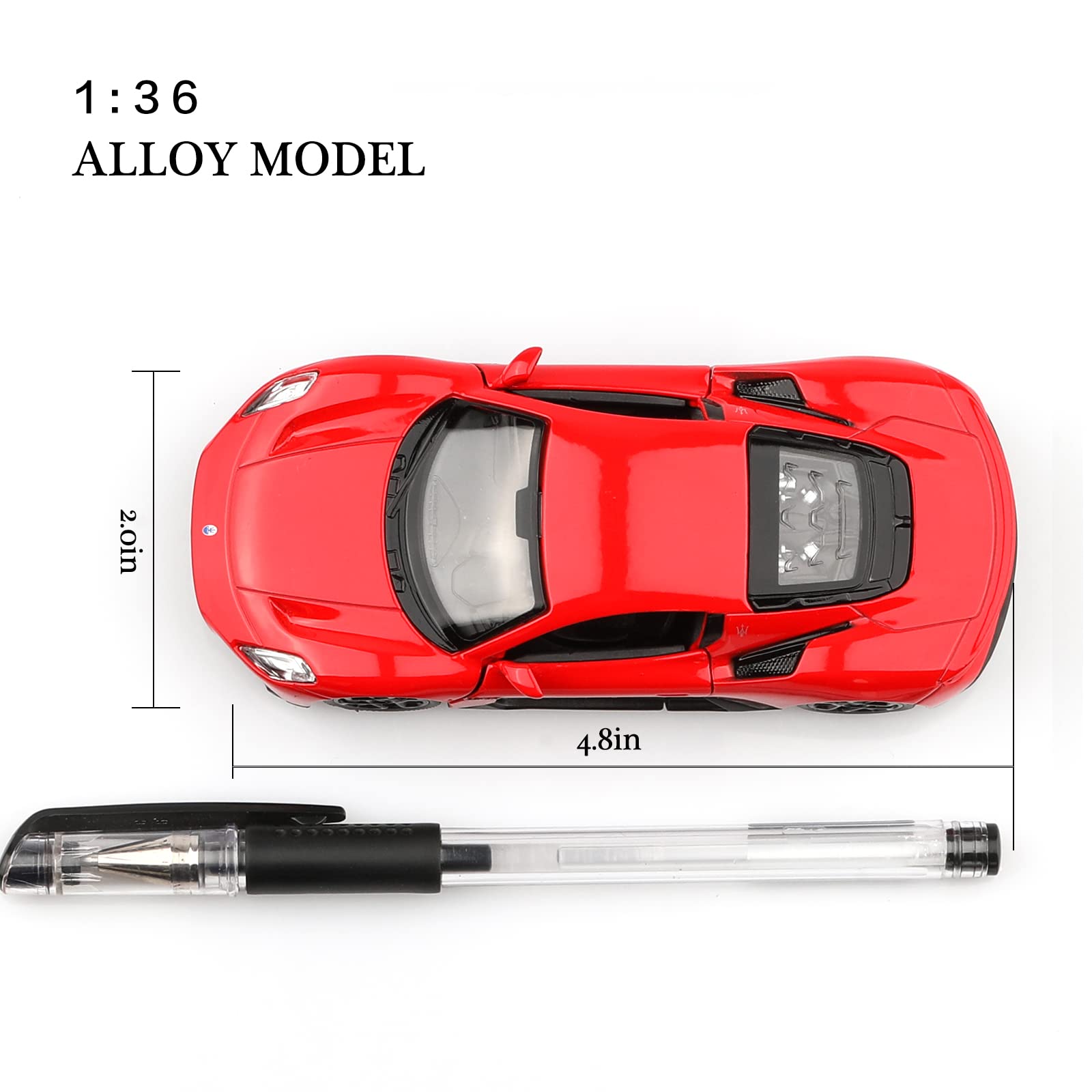 TOKAXI 1/36 Scale Maserati MC20 Diecast Model Car – Pull-Back Toy with Opening Doors for Kids and Collectors