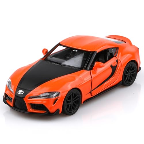 TOKAXI 1/36 Scale Toyota Supra Diecast Car – Pull Back Toy with Opening Doors, Gift for Boys and Girls