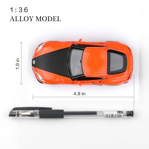 TOKAXI 1/36 Scale Toyota Supra Diecast Car – Pull Back Toy with Opening Doors, Gift for Boys and Girls