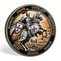 Tokenara Knights Templar Christian Challenge Coin – Philippians 4:13 Bible Verse, Zinc Alloy, 1.57 Inch, Protective Capsule