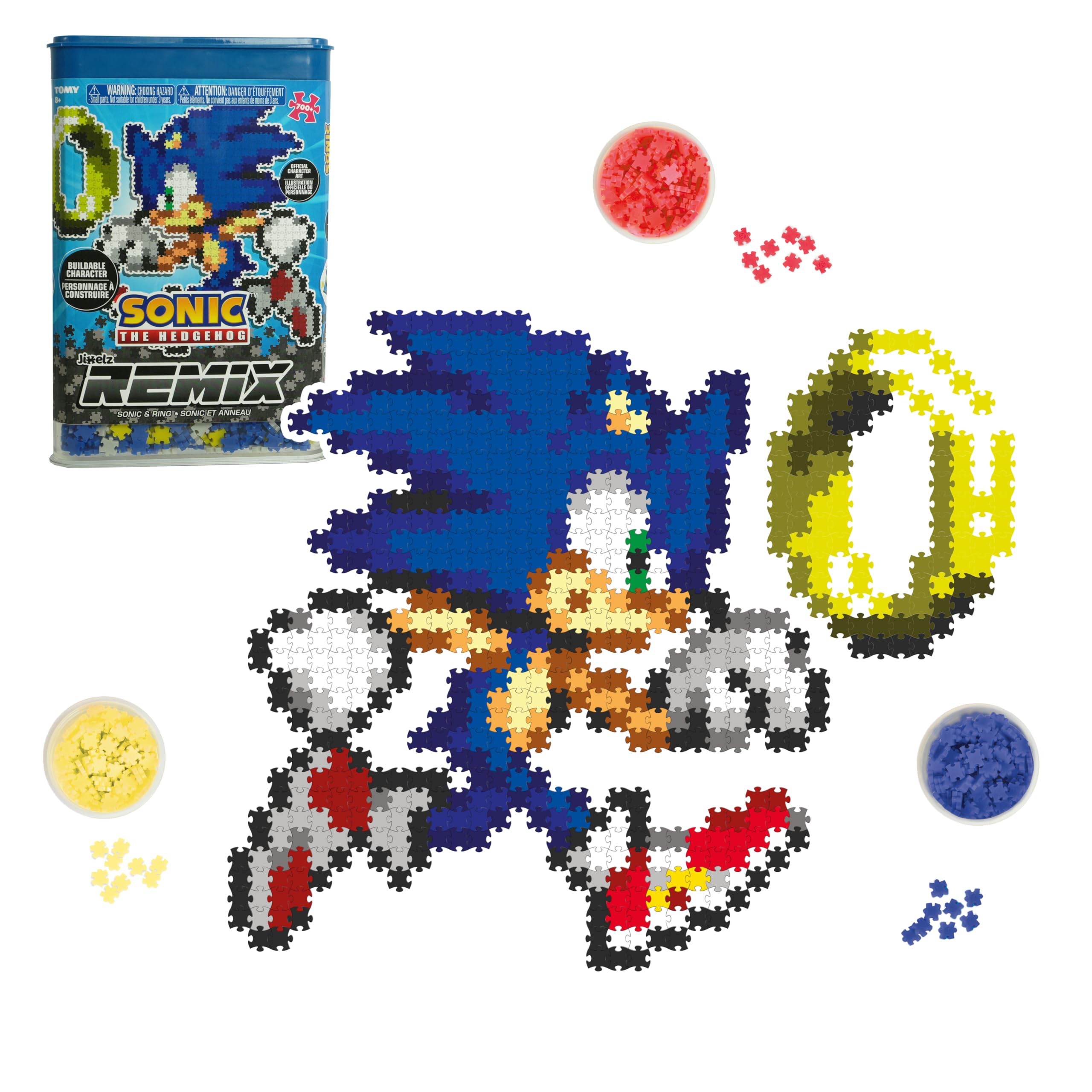 TOMY Jixelz Remix Sonic the Hedgehog Craft Kit – No Glue Pixel Art, 700+ Pieces, Ages 8+