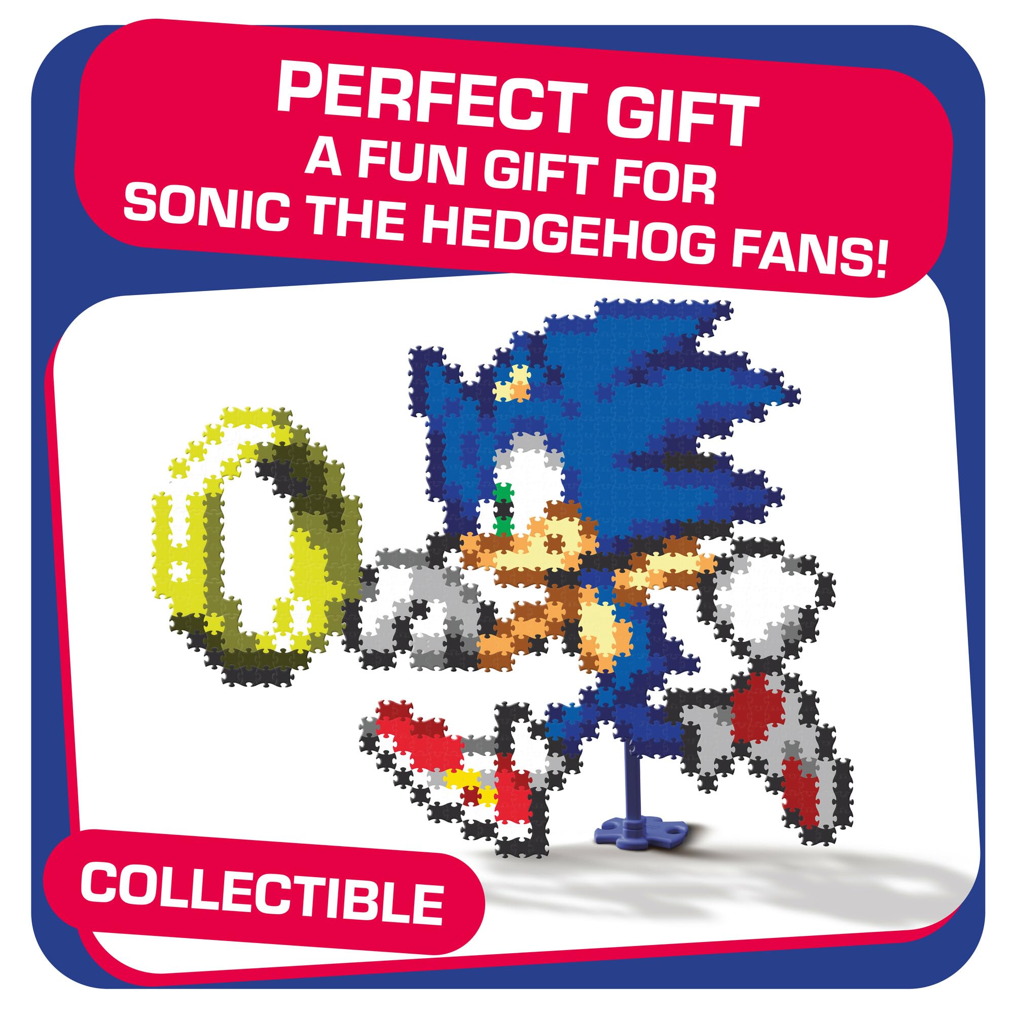 TOMY Jixelz Remix Sonic the Hedgehog Craft Kit – No Glue Pixel Art, 700+ Pieces, Ages 8+