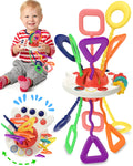 Tonberless Baby Sensory Octopus Toy – Montessori Pull String Toy for 6-18 Months, Travel-Friendly