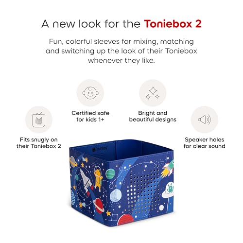 Tonies Sleeve for Toniebox 2 - Space Design Wrap - Faux Leather & Silicone