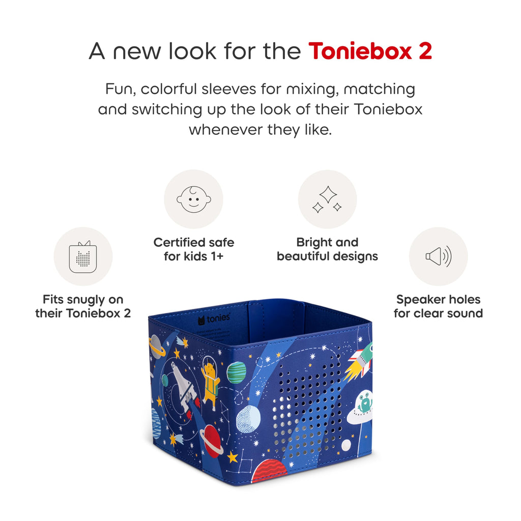 Tonies Sleeve for Toniebox 2 - Space Design Wrap - Faux Leather & Silicone