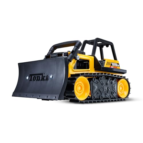 Tonka Steel Classics Bulldozer – Real Steel Construction Toy Truck for Kids Ages 3+