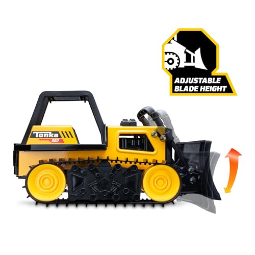 Tonka Steel Classics Bulldozer – Real Steel Construction Toy Truck for Kids Ages 3+