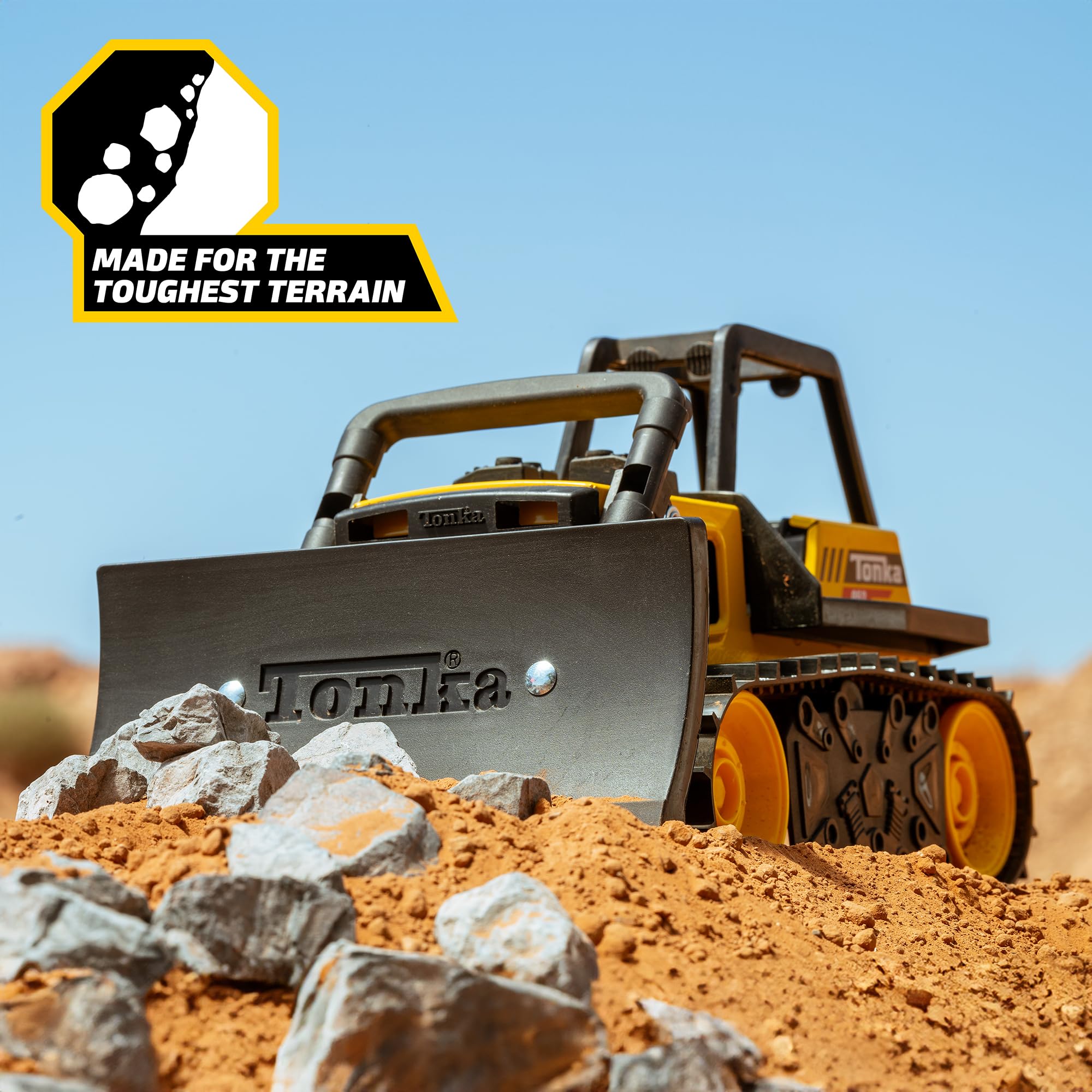 Tonka Steel Classics Bulldozer – Real Steel Construction Toy Truck for Kids Ages 3+