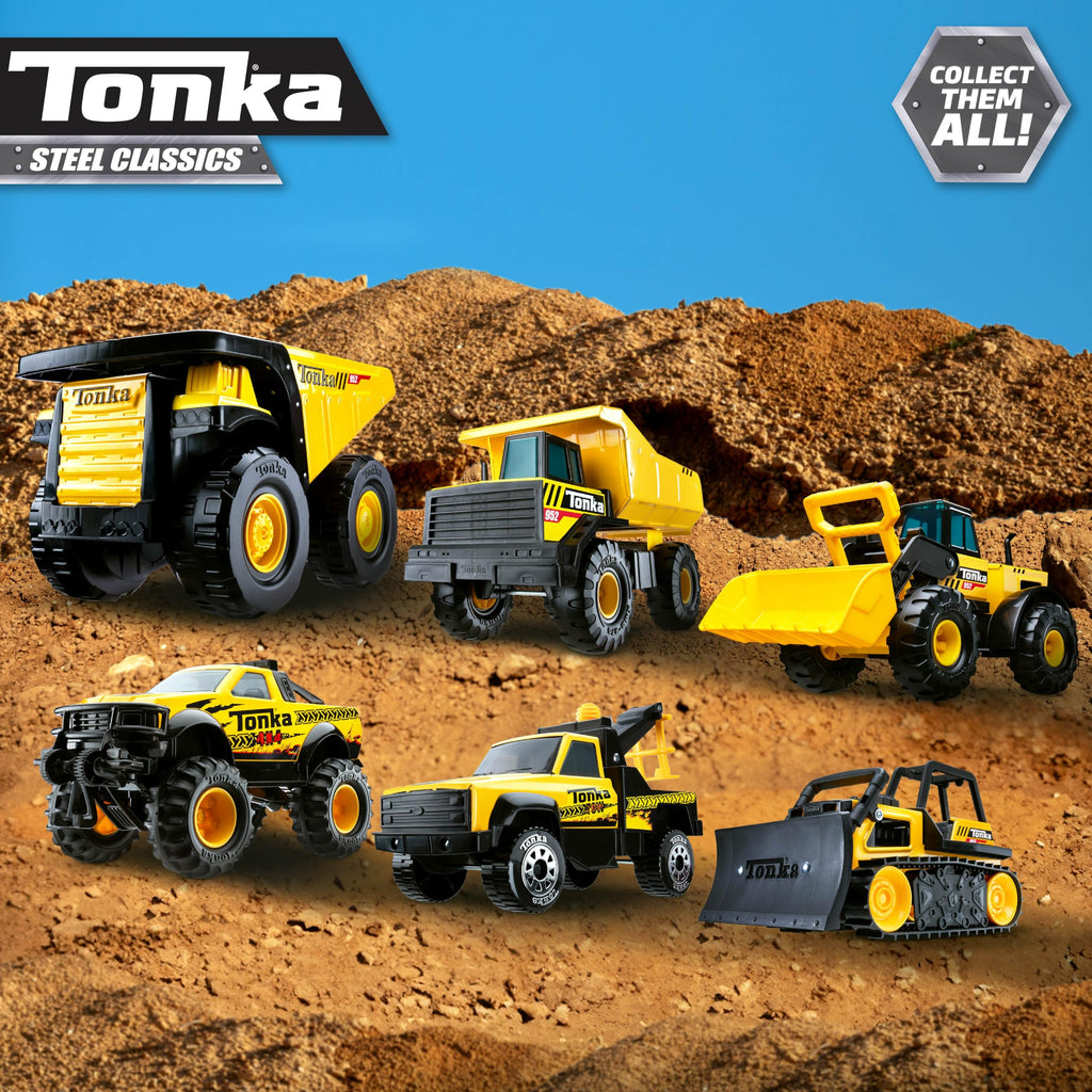 Tonka Steel Classics Bulldozer – Real Steel Construction Toy Truck for Kids Ages 3+