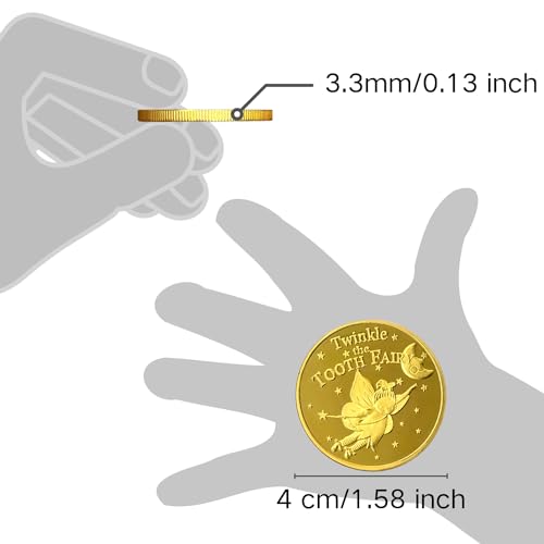 Tooth Fairy Coins – 8 Pack Golden Zinc Alloy Keepsakes for Lost Tooth Kids