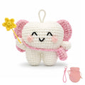 Tooth Fairy Crochet Plush with Detachable Tooth Pouch & Key Ring – Pink