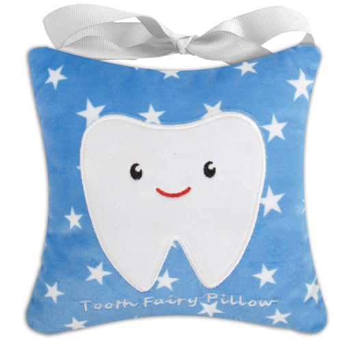 Tooth Fairy Pillow with Hidden Pocket and Hanging Strap – Felt Tooth Holder for Lost Teeth