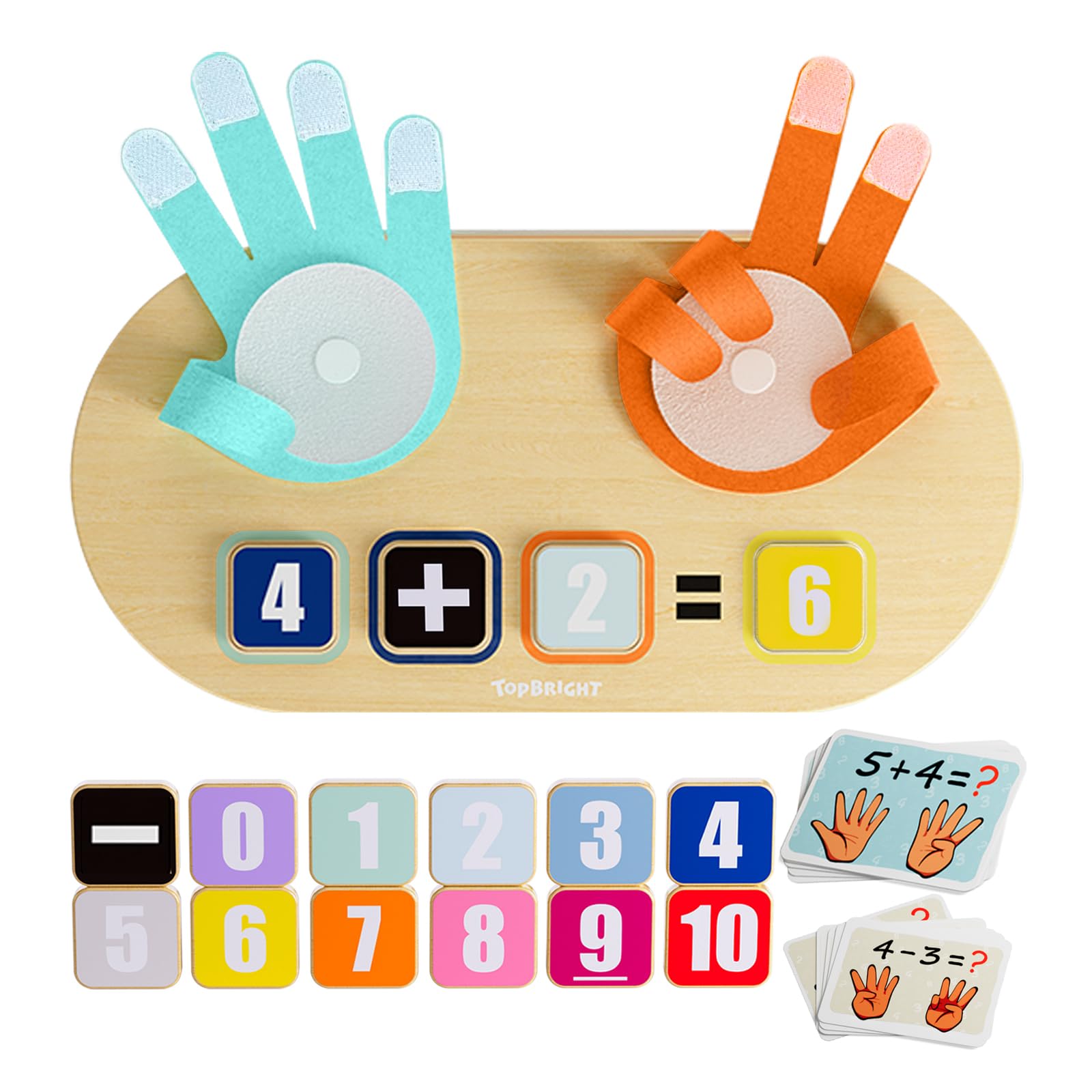 TOP BRIGHT Number Counting Toy for Toddlers - Montessori Finger Counting Math Blocks for Ages 3-5