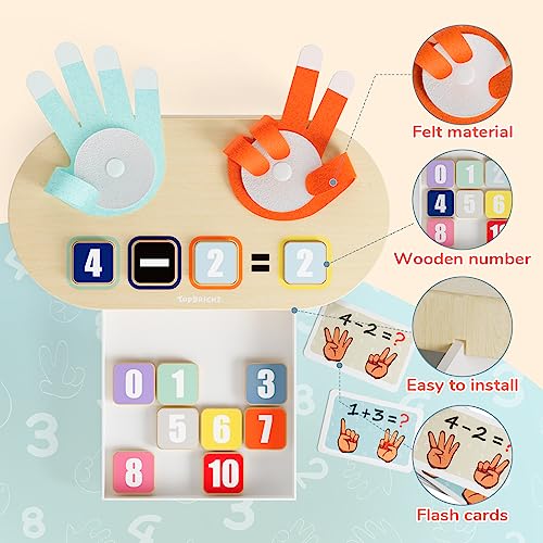 TOP BRIGHT Number Counting Toy for Toddlers - Montessori Finger Counting Math Blocks for Ages 3-5