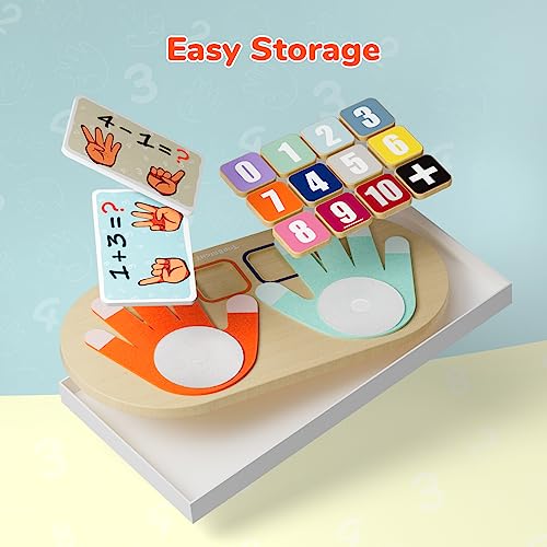 TOP BRIGHT Number Counting Toy for Toddlers - Montessori Finger Counting Math Blocks for Ages 3-5