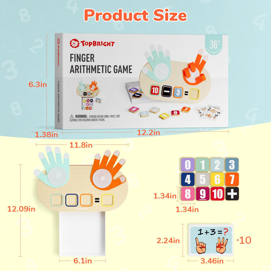 TOP BRIGHT Number Counting Toy for Toddlers - Montessori Finger Counting Math Blocks for Ages 3-5