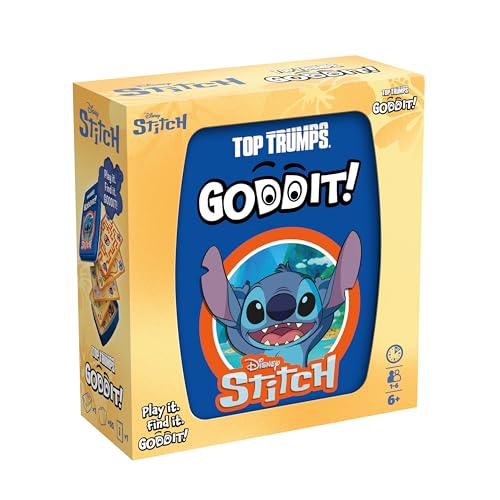 Top Trumps Stitch Goddit! Card Game – 5 Puzzle Games, 55 Cards, Travel Tin