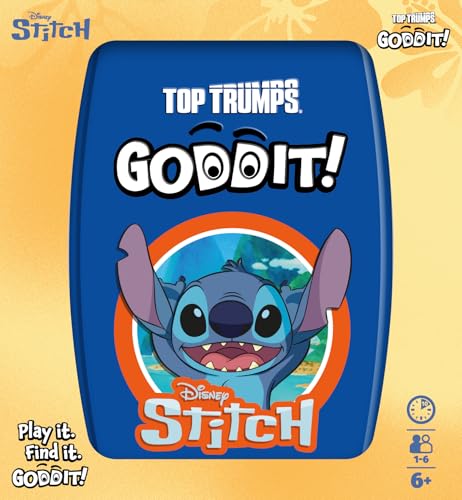 Top Trumps Stitch Goddit! Card Game – 5 Puzzle Games, 55 Cards, Travel Tin