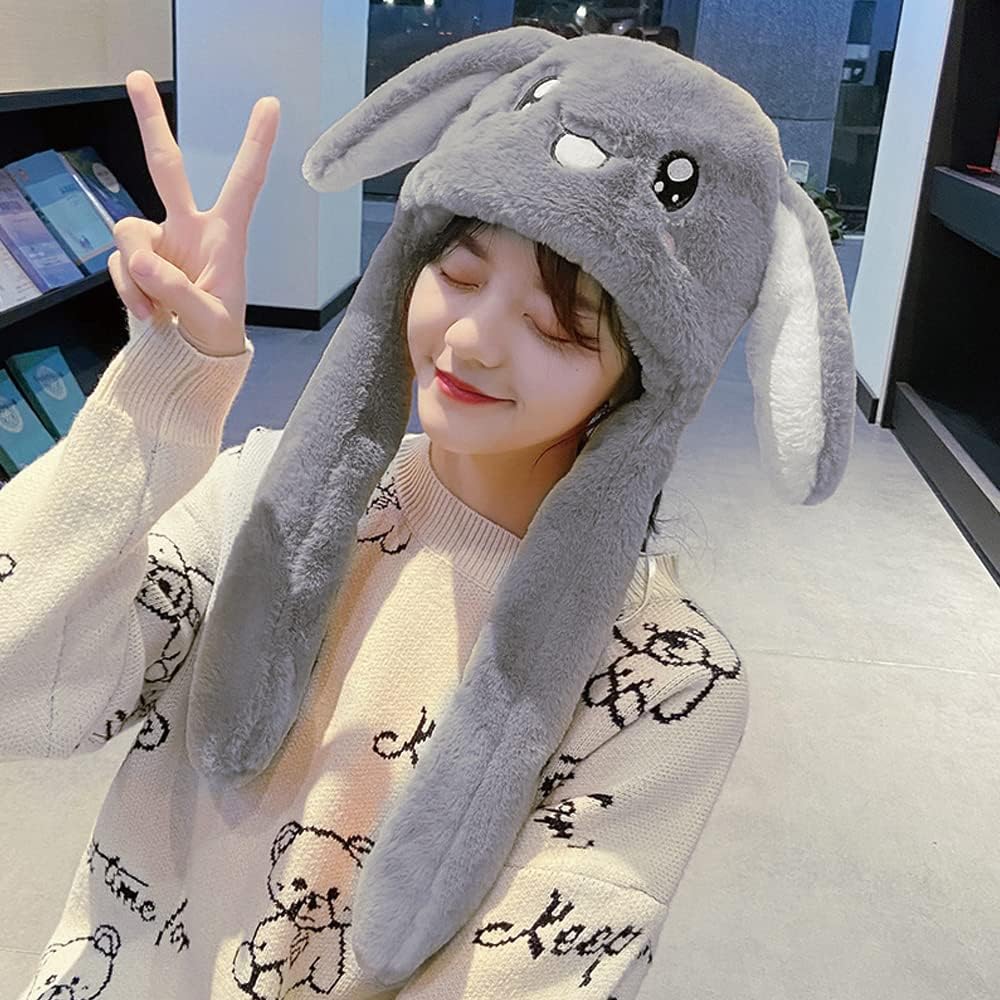 Topwon Plush Bunny Hat - Cute Animal Earflap Cap for Fun Dress-Up and Parties