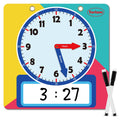 Torlam Magnetic Write & Wipe Learning Clock – 12" Rainbow Teaching Clock for Kids