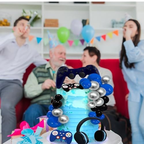 TOSPARTY 30-Piece Video Game Cake Toppers Set - Clay Headset & Controllers with Foam Balls