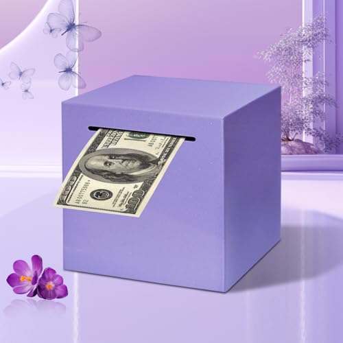 Totola Stainless Steel Piggy Bank – Indestructible 4.72-Inch Savings Box with Must-Break-to-Open Design (Purple)