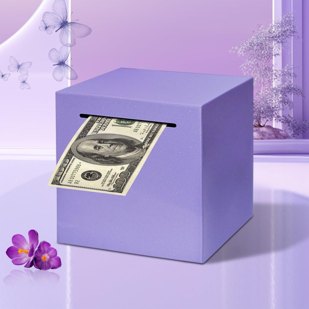 Totola Stainless Steel Piggy Bank – Indestructible 4.72-Inch Savings Box with Must-Break-to-Open Design (Purple)