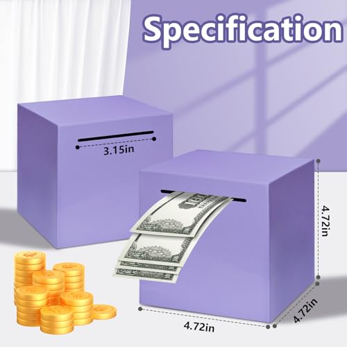 Totola Stainless Steel Piggy Bank – Indestructible 4.72-Inch Savings Box with Must-Break-to-Open Design (Purple)