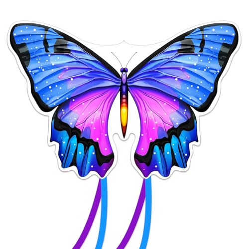 TOY Life 48.4-Inch Giant Butterfly Kite – Easy to Fly for Kids & Adults with 328ft String, Beach Toy Outdoor Fun