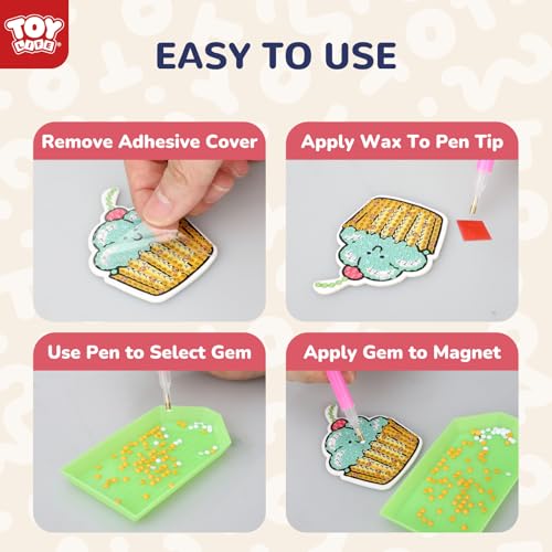 TOY Life Diamond Painting Stickers for Kids – 26 Pack Unicorn Gem Art Crafts for Girls Ages 3-12