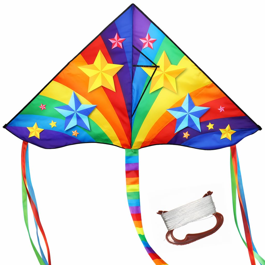 TOY Life Unicorn Kite for Kids – Large Rainbow Kite with 50M String, Easy to Fly for Ages 4-12