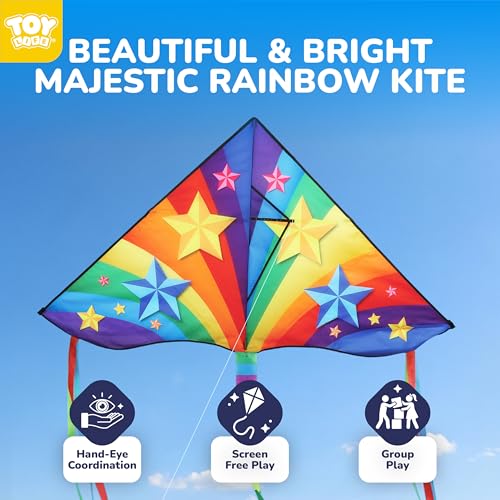 TOY Life Unicorn Kite for Kids – Large Rainbow Kite with 50M String, Easy to Fly for Ages 4-12