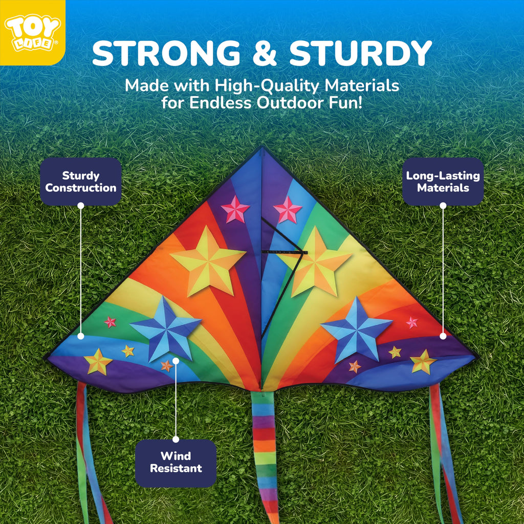 TOY Life Unicorn Kite for Kids – Large Rainbow Kite with 50M String, Easy to Fly for Ages 4-12