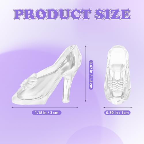 TOYANDONA 30 Pairs Clear Plastic Doll Shoes – Mini High Heels for Dress-Up and Dollhouse Play