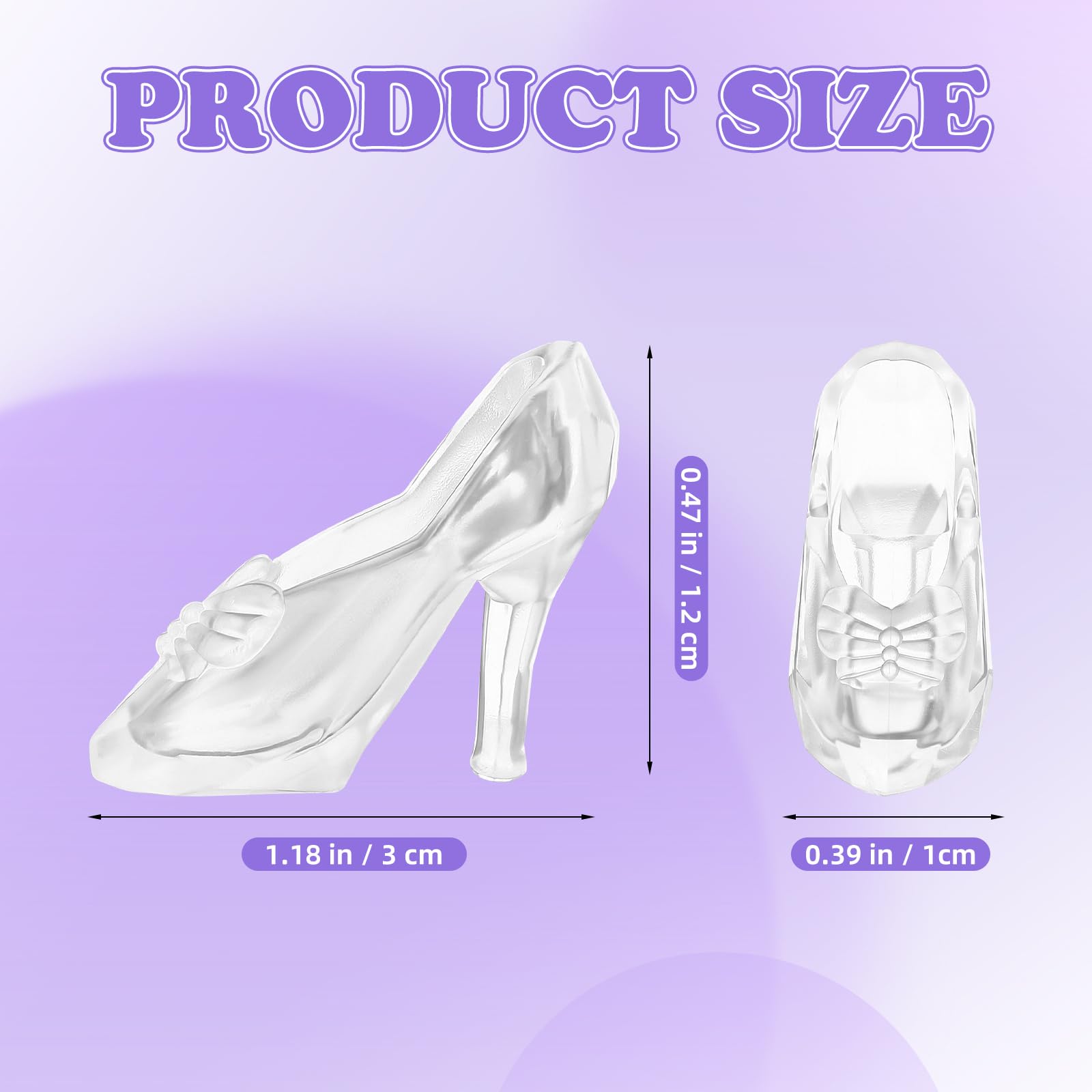 TOYANDONA 30 Pairs Clear Plastic Doll Shoes – Mini High Heels for Dress-Up and Dollhouse Play