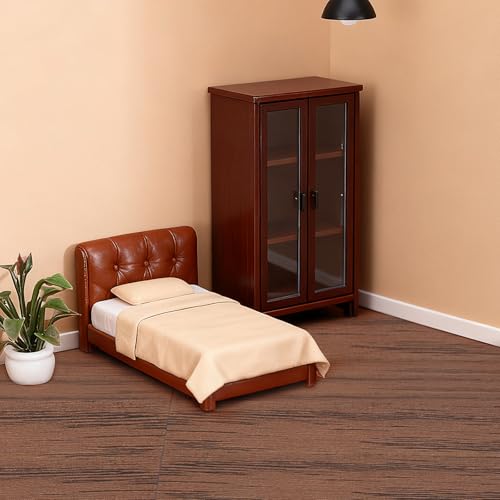 TOYANDONA 40-Piece Self-Adhesive Dollhouse Wood Flooring - Dark Brown Miniature Floorboards for DIY Dollhouse Décor
