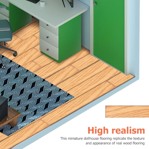 TOYANDONA 40-Piece Self-Adhesive Miniature Wood Flooring for Dollhouse - Light Brown
