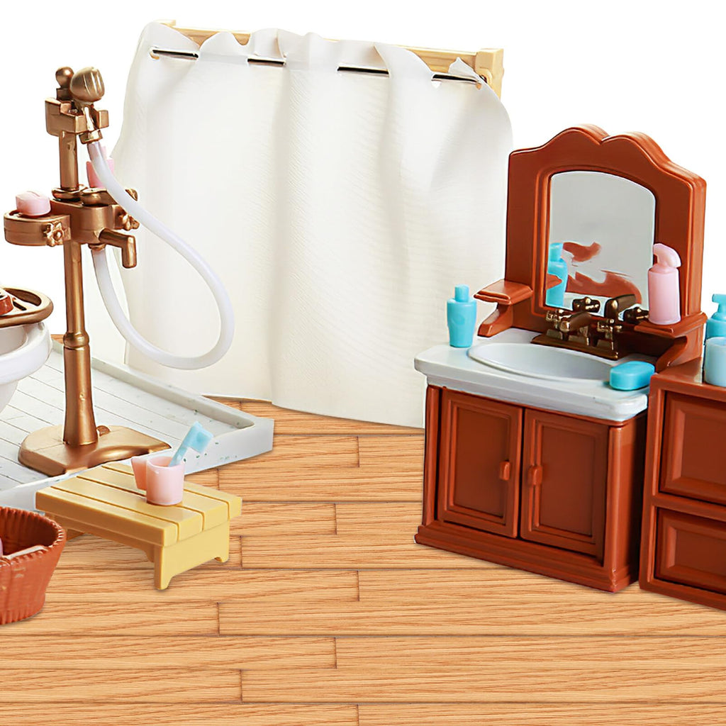 TOYANDONA 40-Piece Self-Adhesive Miniature Wood Flooring for Dollhouse - Light Brown