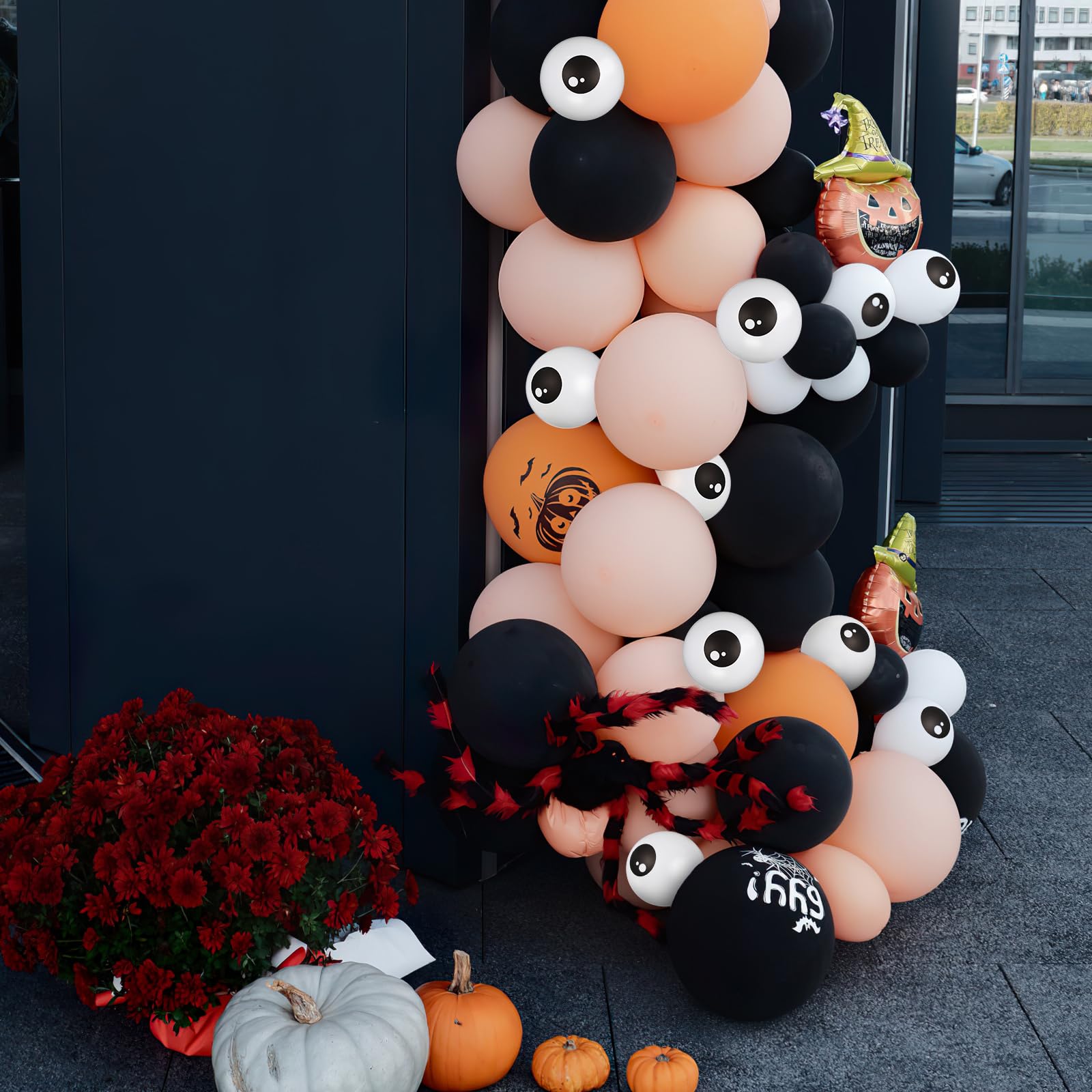 TOYANDONA 5-Inch Halloween Eyeball Balloons – Spooky Latex Party Decorations (12.7 cm, White)