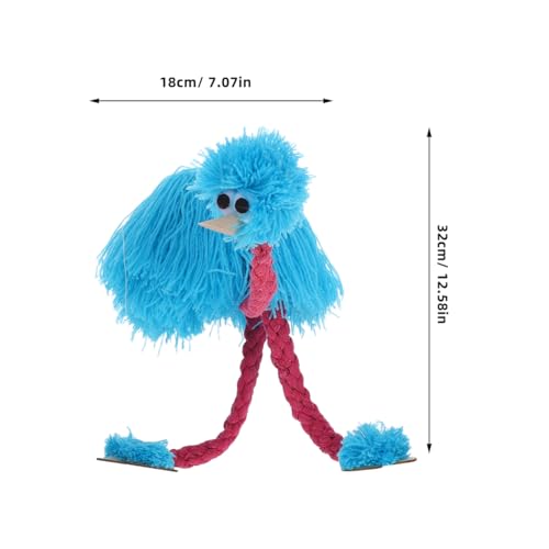 TOYANDONA Ostrich Marionette Puppet – Soft Sky-Blue String Puppet for Pretend Play and Fine Motor Skills