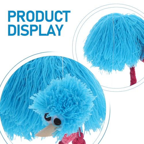 TOYANDONA Ostrich Marionette Puppet – Soft Sky-Blue String Puppet for Pretend Play and Fine Motor Skills