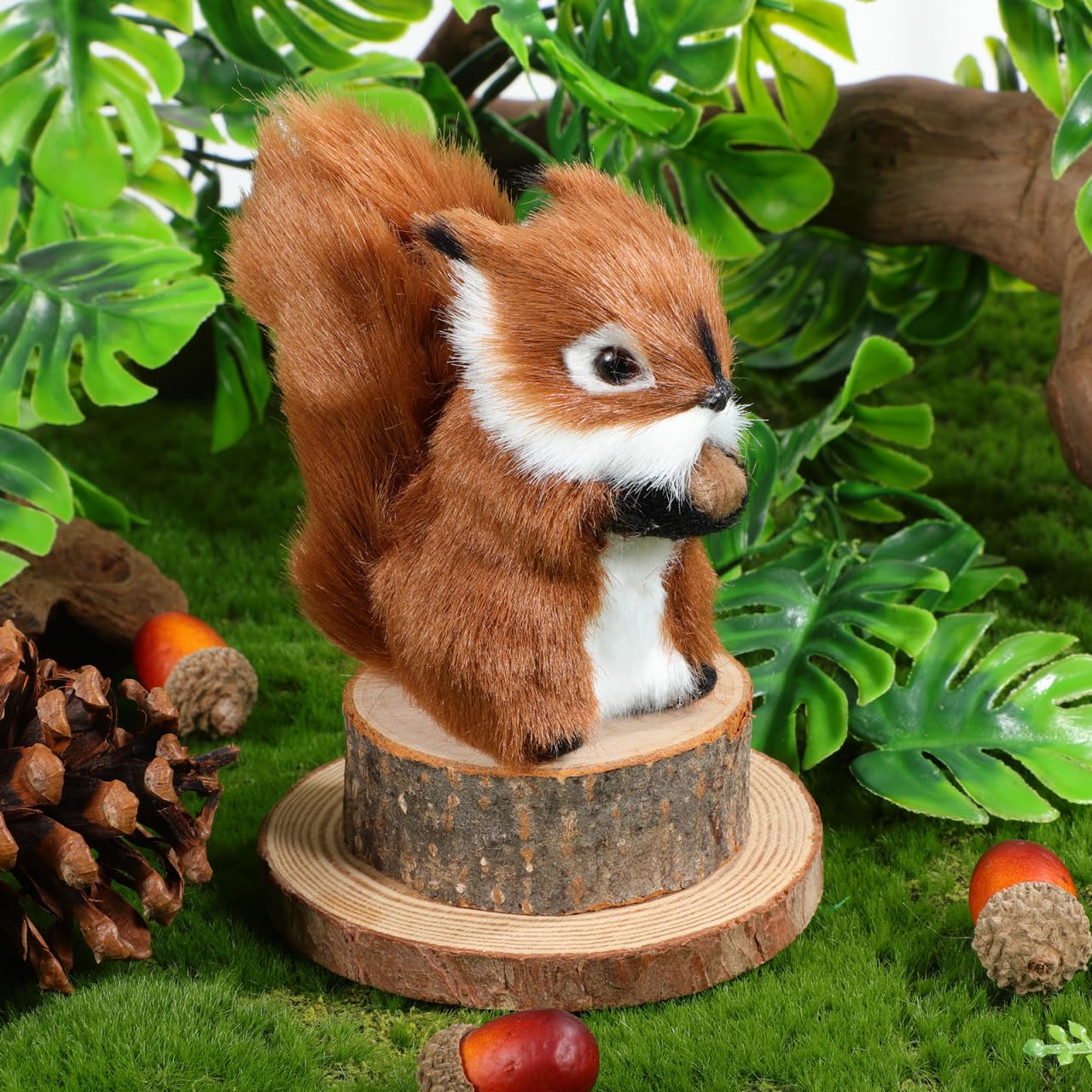 TOYANDONA Realistic Squirrel Plush Toy – Lifelike Small Stuffed Animal for Decoration, Play, and Photography