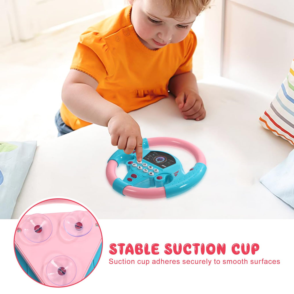 TOYANDONA Toddler Steering Wheel Toy – Simulated Driving with Lights and Sounds for Ages 4-6