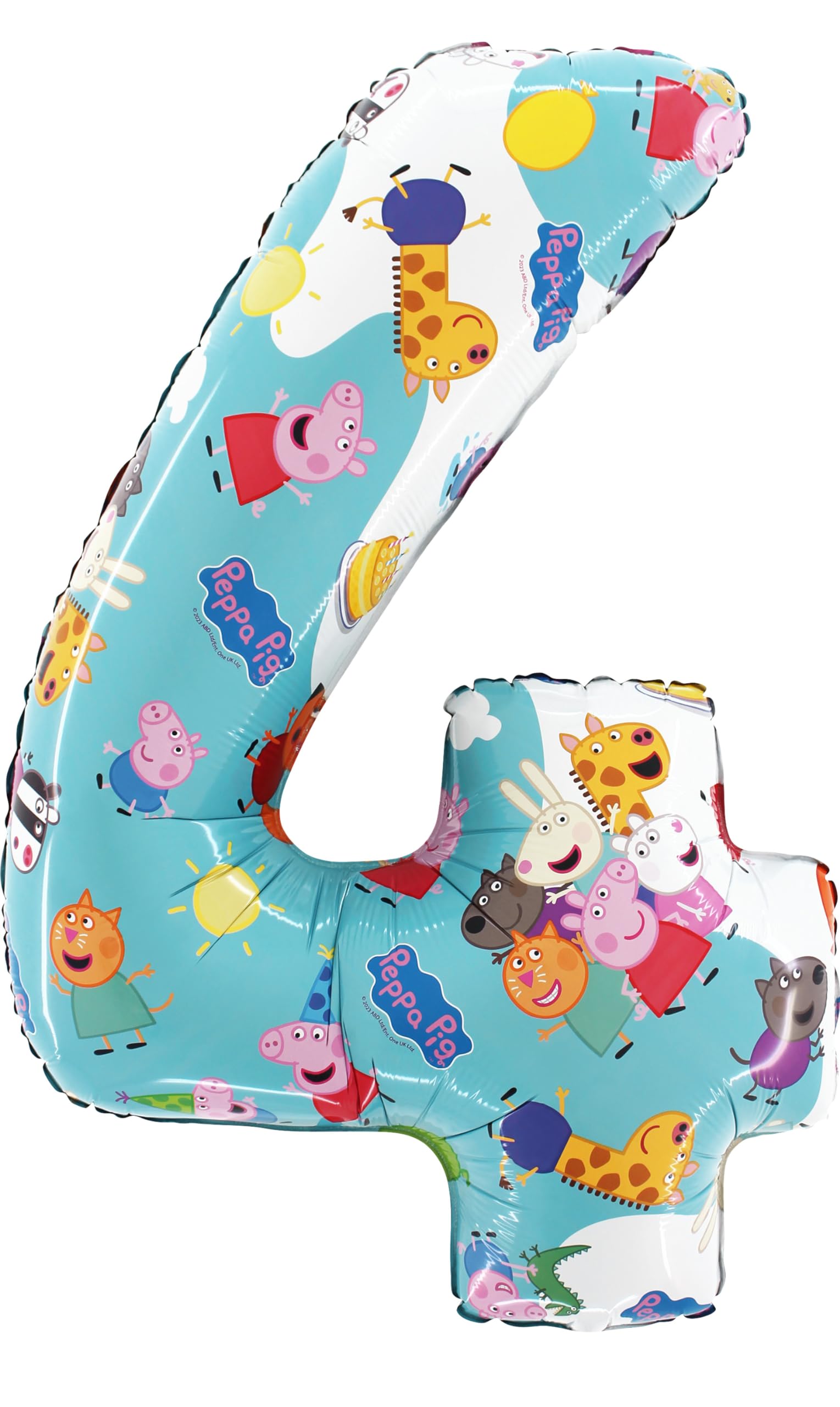 Toyland 66cm Peppa Pig & Friends Number Foil Balloon - Choose Number 1-6 for Kids Party Decor