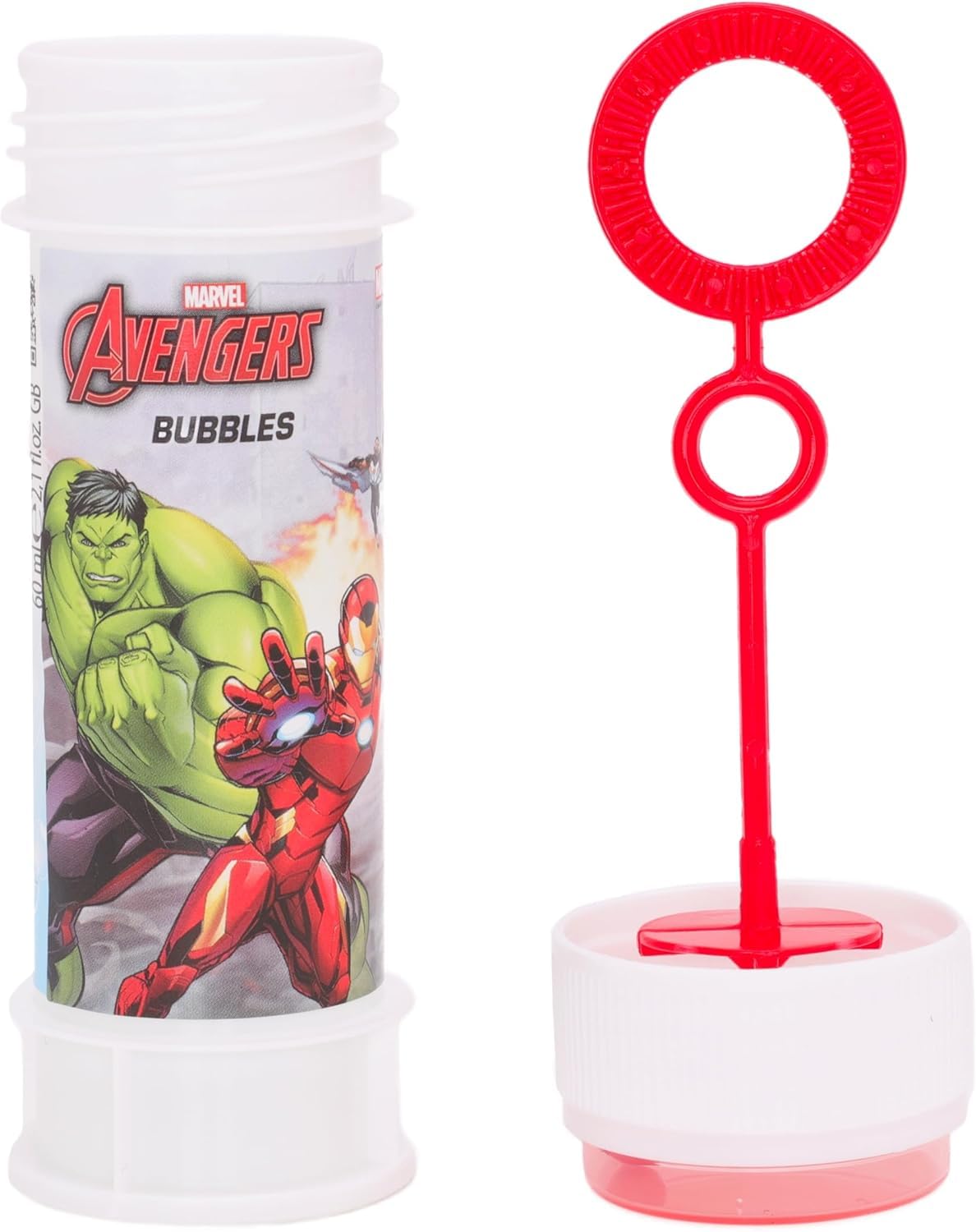 Toyland Avengers Bubble Tubs (Pack of 12) – 2 fl oz Each, Hypoallergenic Solution, Maze Lid & Dual-Hole Wand
